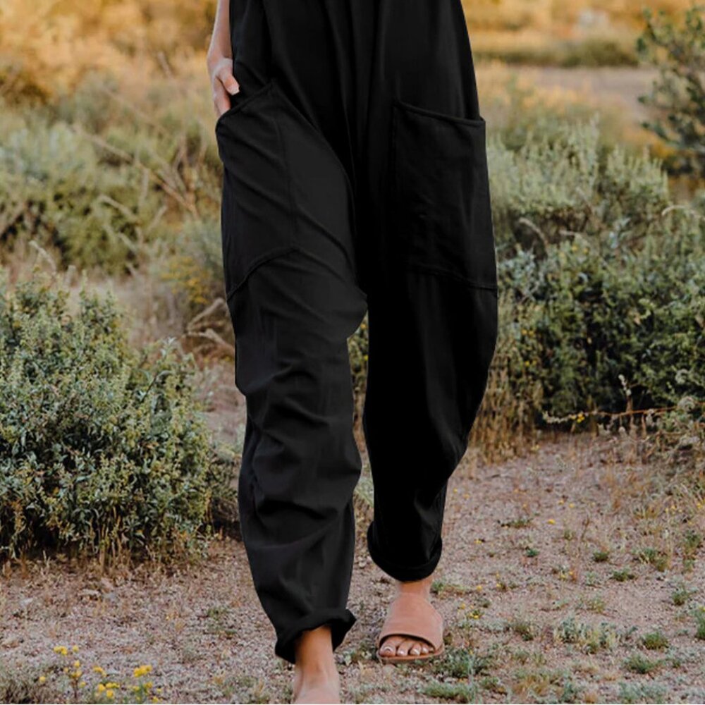 Double Take Full Size V-Neck Sleeveless Jumpsuit with Pockets - Picture 2 of 4